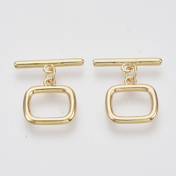 PandaHall Brass Toggle Clasps, Rectangle Ring, Nickel Free, Real 18K Gold Plated, 21mm Long, Bar: 19x5x2mm, Hole: 1.6mm, Ring: 14x14x2mm...
PandaHall Brass Toggle Clasps, Rectangle Ring, Nickel Free, Real 18K Gold Plated, 21mm Long, Bar: 19x5x2mm, Hole: 1.6mm, Ring: 14x14x2mm...