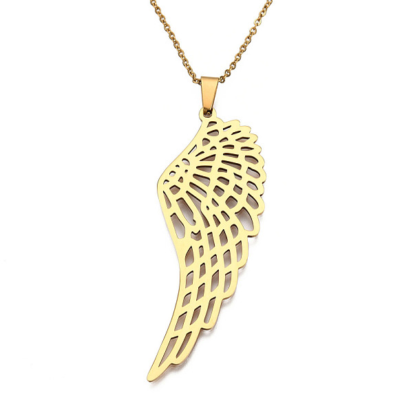 PandaHall 201 Stainless Steel Pendants Necklaces, with Cable Chains and Lobster Claw Clasps, Wing, Golden, 17.71 inch(45cm), 1.5mm 201...
PandaHall 201 Stainless Steel Pendants Necklaces, with Cable Chains and Lobster Claw Clasps, Wing, Golden, 17.71 inch(45cm), 1.5mm 201...