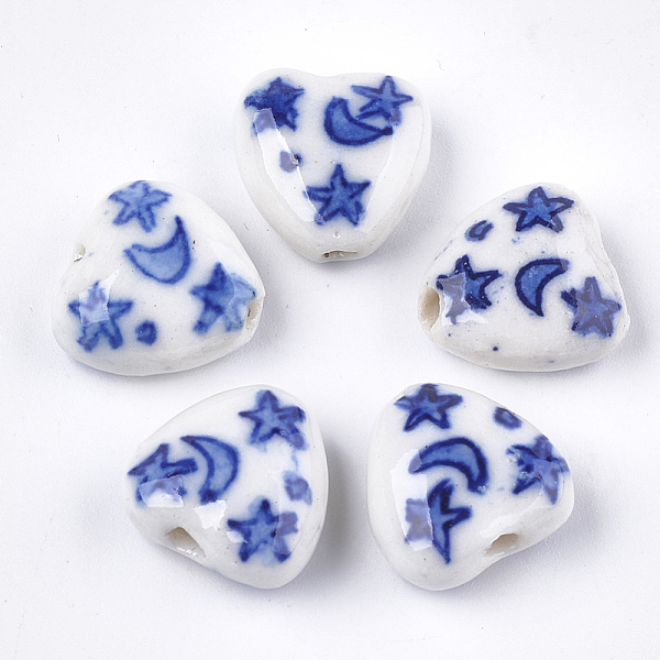 PandaHall Handmade Porcelain Beads, Blue and White Porcelain, Heart with Moon and Star, Blue, 15x15x8mm, Hole: 1.6mm Porcelain Heart Blue
PandaHall Handmade Porcelain Beads, Blue and White Porcelain, Heart with Moon and Star, Blue, 15x15x8mm, Hole: 1.6mm Porcelain Heart Blue