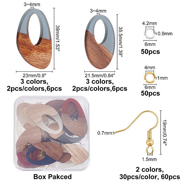 PandaHall SUPERFINDINGS DIY 6 Pairs Mixed Shape Resin & Walnut Wood Earring Makings, Including Pendants, Brass Earring Hooks & Jump Ring..., Multicolor
PandaHall SUPERFINDINGS DIY 6 Pairs Mixed Shape Resin & Walnut Wood Earring Makings, Including Pendants, Brass Earring Hooks & Jump Ring..., Multicolor