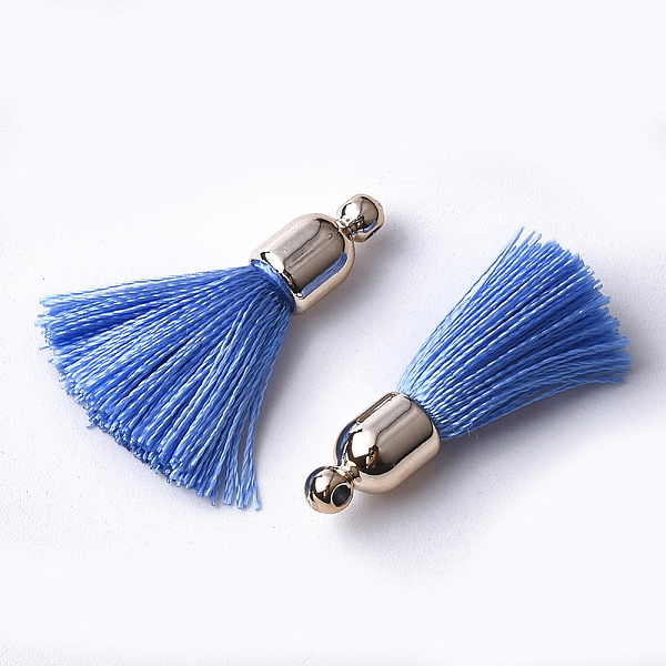 PandaHall Polyester Tassel Pendant Decorations, with CCB Plastic Findings, Light Gold, Cornflower Blue, 25~30x6mm, Hole: 1.5mm Polyester
PandaHall Polyester Tassel Pendant Decorations, with CCB Plastic Findings, Light Gold, Cornflower Blue, 25~30x6mm, Hole: 1.5mm Polyester