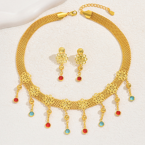 PandaHall 18K Gold Plated Iron Flower Necklace & Stud Earrings Set for Women Iron Flower
PandaHall 18K Gold Plated Iron Flower Necklace & Stud Earrings Set for Women Iron Flower