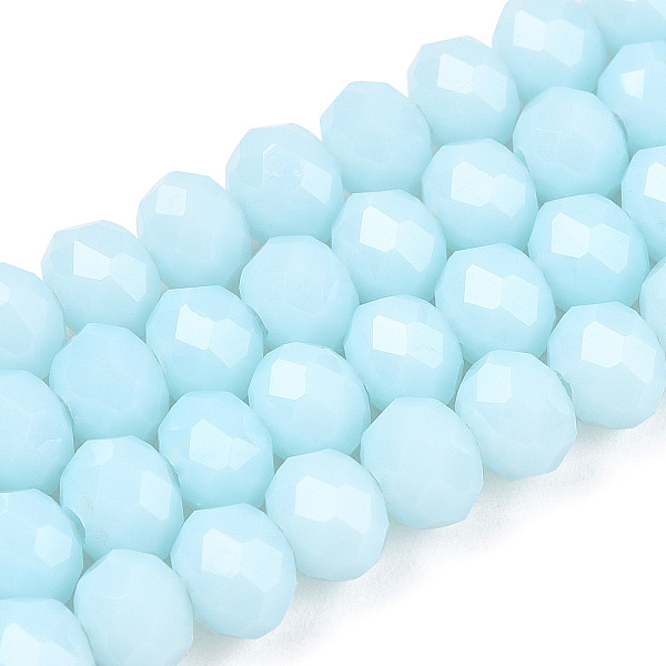 PandaHall Opaque Solid Color Glass Beads Strands, Faceted, Rondelle, Light Cyan, 3x2mm, Hole: 0.8mm, about 145~150pcs/strand, 34~35cm Glass...
PandaHall Opaque Solid Color Glass Beads Strands, Faceted, Rondelle, Light Cyan, 3x2mm, Hole: 0.8mm, about 145~150pcs/strand, 34~35cm Glass...