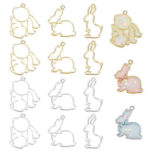 PandaHall OLYCRAFT 12pcs Easter Bunny Theme Open Bezel Pendant 6-Style Alloy Open Back Bezel Pendants Rabbit Hollow Resin Frames with Loop...
PandaHall OLYCRAFT 12pcs Easter Bunny Theme Open Bezel Pendant 6-Style Alloy Open Back Bezel Pendants Rabbit Hollow Resin Frames with Loop...
