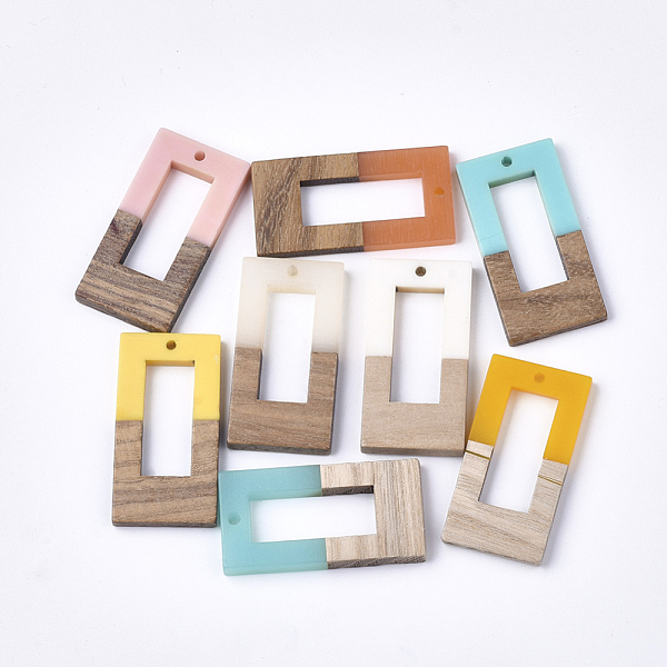 PandaHall Resin & Walnut Wood Pendants, Rectangle, Mixed Color, 38x19.5x4mm, Hole: 2mm Resin+Wood Rectangle Multicolor
PandaHall Resin & Walnut Wood Pendants, Rectangle, Mixed Color, 38x19.5x4mm, Hole: 2mm Resin+Wood Rectangle Multicolor