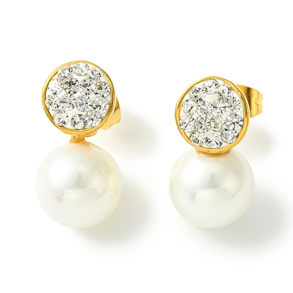 PandaHall Vacuum Plating 304 Stainless Steel Crystal Rhinestone Stud Earrings, Flat Round Plastic Pearl Earrings for Women, Golden..., Clear
PandaHall Vacuum Plating 304 Stainless Steel Crystal Rhinestone Stud Earrings, Flat Round Plastic Pearl Earrings for Women, Golden..., Clear
