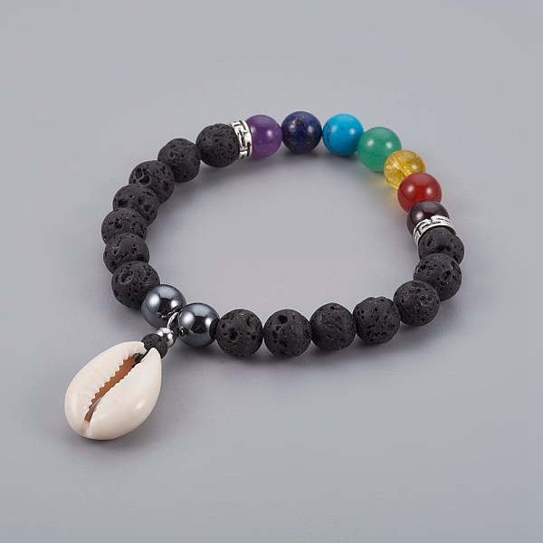 PandaHall Cowrie Shell Charm Stretch Bracelets, with Mixed Stone Beads and Tibetan Style Alloy Spacers Beads, 2-1/4 inch(5.6cm) Mixed Stone
PandaHall Cowrie Shell Charm Stretch Bracelets, with Mixed Stone Beads and Tibetan Style Alloy Spacers Beads, 2-1/4 inch(5.6cm) Mixed Stone