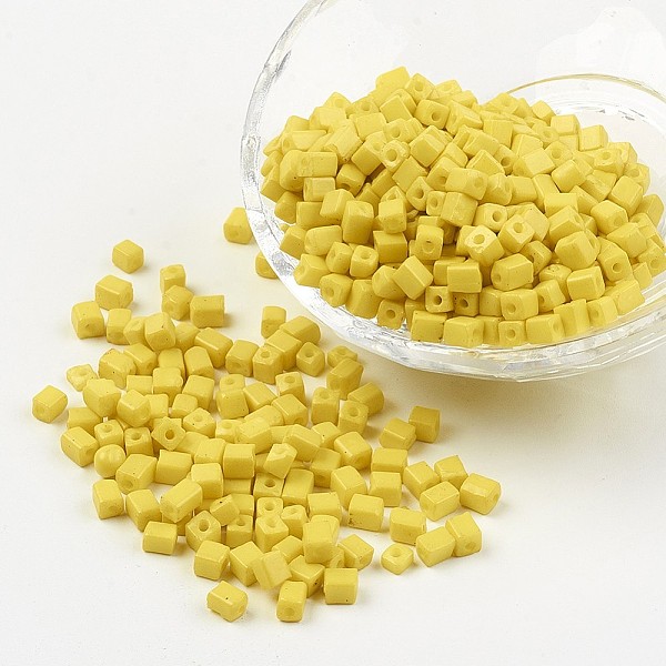 PandaHall Cube Opaque Colours Glass Seed Beads, Round Hole, Yellow, 3~7x3~4x3~4mm, Hole: 0.5mm, about 4500pcs/bag, 440~450g/bag Glass Cube...
PandaHall Cube Opaque Colours Glass Seed Beads, Round Hole, Yellow, 3~7x3~4x3~4mm, Hole: 0.5mm, about 4500pcs/bag, 440~450g/bag Glass Cube...