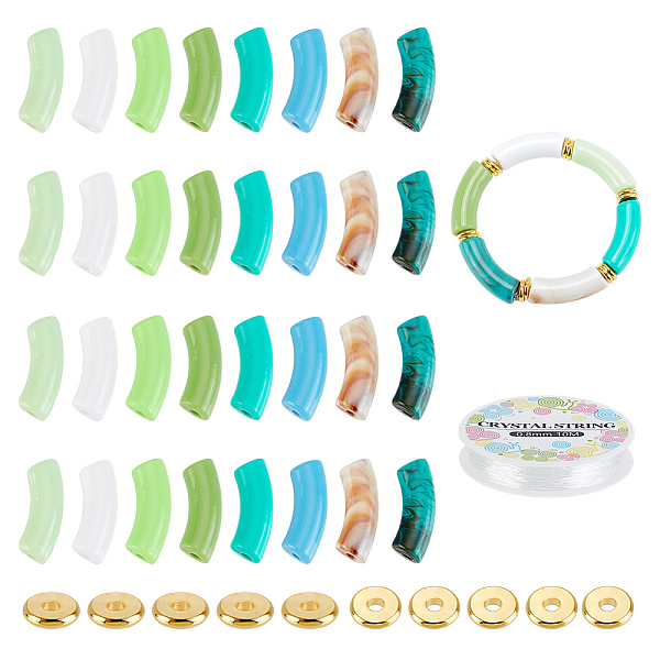 PandaHall ARRICRAFT DIY Chunky Curved Tube Stretch Bracelet Making Kit, Including Acrylic Beads, Brass Spacer Beads, Elastic Thread, Mixed..., Multicolor
PandaHall ARRICRAFT DIY Chunky Curved Tube Stretch Bracelet Making Kit, Including Acrylic Beads, Brass Spacer Beads, Elastic Thread, Mixed..., Multicolor