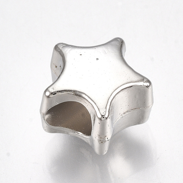 PandaHall CCB Plastic European Beads, Large Hole Beads, Star, Platinum, 10x10.5x7mm, Hole: 4mm Plastic Star
PandaHall CCB Plastic European Beads, Large Hole Beads, Star, Platinum, 10x10.5x7mm, Hole: 4mm Plastic Star