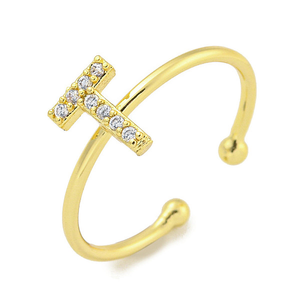 PandaHall Rack Plating Brass Open Cuff Rings for Women, with Cubic Zirconia, Cadmium Free & Lead Free, Long-Lasting Plated, Letter, Letter T...
PandaHall Rack Plating Brass Open Cuff Rings for Women, with Cubic Zirconia, Cadmium Free & Lead Free, Long-Lasting Plated, Letter, Letter T...