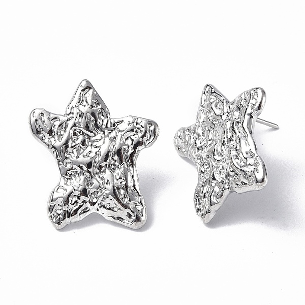PandaHall 304 Stainless Steel Textured Star Stud Earrings for Women, Stainless Steel Color, 21.5x19mm, Pin: 0.7mm 304 Stainless Steel Star
PandaHall 304 Stainless Steel Textured Star Stud Earrings for Women, Stainless Steel Color, 21.5x19mm, Pin: 0.7mm 304 Stainless Steel Star