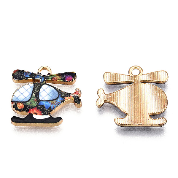 PandaHall Printed Alloy Pendants, Cadmium Free & Nickel Free & Lead Free, Light Gold, Helicopter Charm, Black, 17.5x18.5x2mm, Hole: 1.8mm...
PandaHall Printed Alloy Pendants, Cadmium Free & Nickel Free & Lead Free, Light Gold, Helicopter Charm, Black, 17.5x18.5x2mm, Hole: 1.8mm...