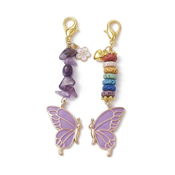 PandaHall Butterfly Alloy Enamel Pendants Decoraiton, Natural Amethyst Chip & Lava Rock Beads and Lobster Claw Clasps Charm, Medium Purple...
PandaHall Butterfly Alloy Enamel Pendants Decoraiton, Natural Amethyst Chip & Lava Rock Beads and Lobster Claw Clasps Charm, Medium Purple...
