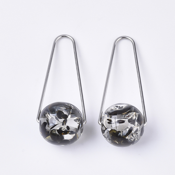 PandaHall Transparent Resin Pendants, with 304 Stainless Steel Triangle Rings, Round, Stainless Steel Color, Black, 47x18mm, Triangle Ring...
PandaHall Transparent Resin Pendants, with 304 Stainless Steel Triangle Rings, Round, Stainless Steel Color, Black, 47x18mm, Triangle Ring...