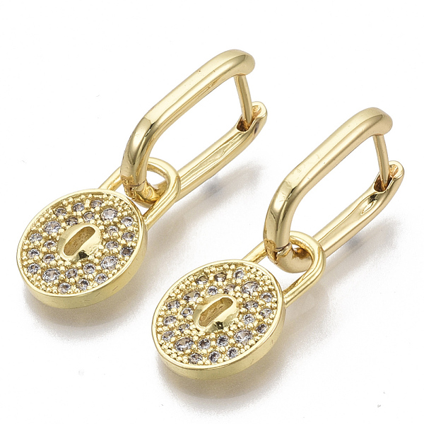 PandaHall Brass Micro Pave Clear Cubic Zirconia Dangle Huggie Hoop Earrings, Nickel Free, Lock, Real 16K Gold Plated, 32.5mm, Pin: 1mm Brass...
PandaHall Brass Micro Pave Clear Cubic Zirconia Dangle Huggie Hoop Earrings, Nickel Free, Lock, Real 16K Gold Plated, 32.5mm, Pin: 1mm Brass...