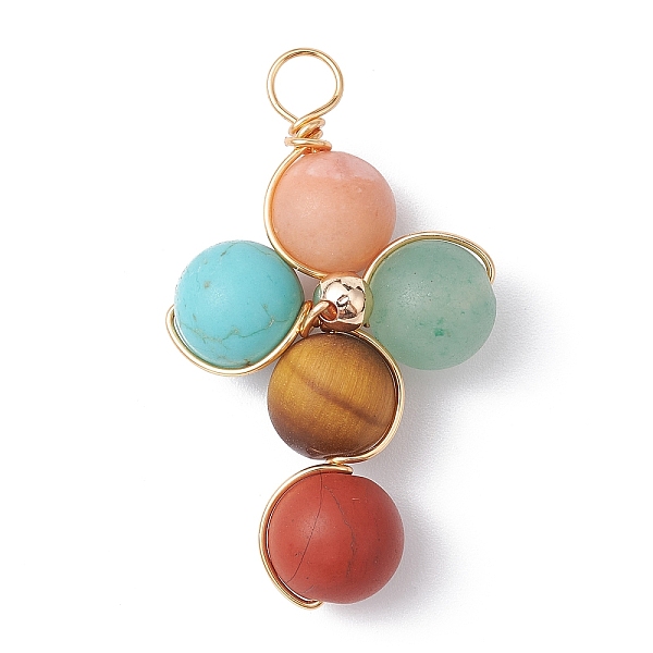 PandaHall Natural Frosted Mixed Gemstone Pendants, Eco-Friendly Light Gold Plated Copper Wire Wrapped Cross Charms, Mixed Dyed and Undyed...
PandaHall Natural Frosted Mixed Gemstone Pendants, Eco-Friendly Light Gold Plated Copper Wire Wrapped Cross Charms, Mixed Dyed and Undyed...
