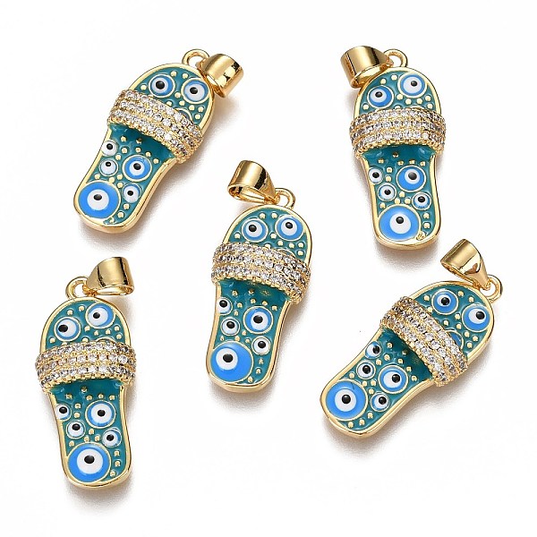 PandaHall Brass Micro Pave Clear Cubic Zirconia Pendants, Long-Lasting Plated, Real 18K Gold Plated, with Enamel, Slipper with Eye Pattern..., Cyan
PandaHall Brass Micro Pave Clear Cubic Zirconia Pendants, Long-Lasting Plated, Real 18K Gold Plated, with Enamel, Slipper with Eye Pattern..., Cyan