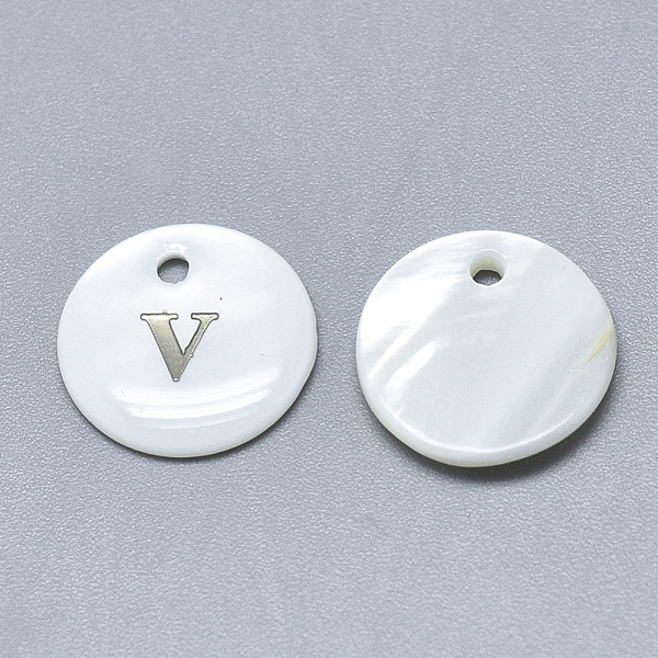 PandaHall Natural White Shell Mother of Pearl Shell Charms, with Iron Sticker, Flat Round with Letter, Letter.V, 13x2mm, Hole: 1.5mm White...
PandaHall Natural White Shell Mother of Pearl Shell Charms, with Iron Sticker, Flat Round with Letter, Letter.V, 13x2mm, Hole: 1.5mm White...