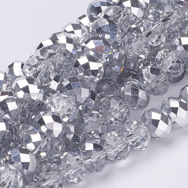 PandaHall Electroplate Glass Bead Strands, Half Silver Plated, Faceted, Rondelle, Clear, 12x8mm, Hole: 1mm, about 72pcs/strand, 22.6 inch...
PandaHall Electroplate Glass Bead Strands, Half Silver Plated, Faceted, Rondelle, Clear, 12x8mm, Hole: 1mm, about 72pcs/strand, 22.6 inch...
