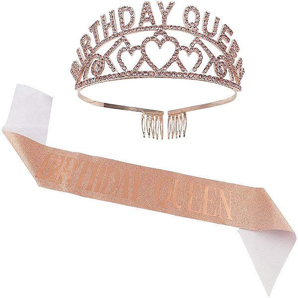 PandaHall AHANDMAKER Birthday Queen Crown Sash, Party Supplies Birthday Queen Light Coral Aolly Crown with Rhinestone and Sash for Women..., Red
PandaHall AHANDMAKER Birthday Queen Crown Sash, Party Supplies Birthday Queen Light Coral Aolly Crown with Rhinestone and Sash for Women..., Red