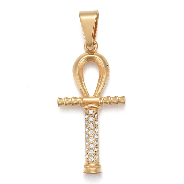 PandaHall 304 Stainless Steel Big Pendants, with Crystal Rhinestone, Ankh Cross, Golden, 50x25x4mm, Hole: 6.5x12mm Stainless..., Clear
PandaHall 304 Stainless Steel Big Pendants, with Crystal Rhinestone, Ankh Cross, Golden, 50x25x4mm, Hole: 6.5x12mm Stainless..., Clear