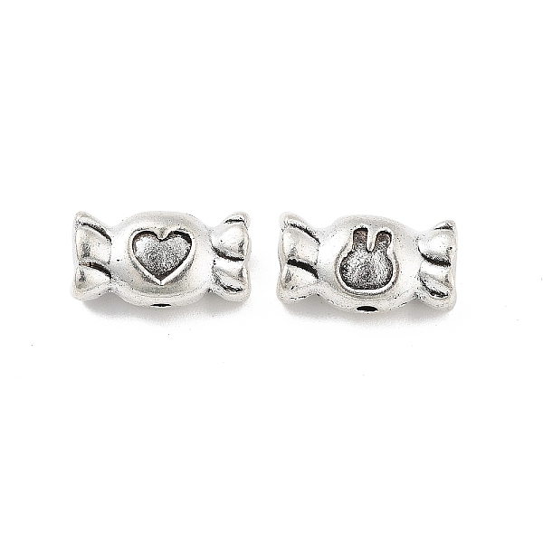 PandaHall Tibetan Style Alloy Bead, Candy with Heart & Rabbit, Antique Silver, 7.5x13.5x5.5mm, Hole: 1.4mm, 217pcs/500g Alloy Candy
PandaHall Tibetan Style Alloy Bead, Candy with Heart & Rabbit, Antique Silver, 7.5x13.5x5.5mm, Hole: 1.4mm, 217pcs/500g Alloy Candy
