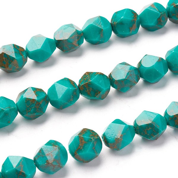 PandaHall Synthetic Gold Line Turquoise Beads, Star Cut Round Beads, Faceted, Dyed, Light Sea Green, 10mm, Hole: 1.2mm, about 39pcs/strand...
PandaHall Synthetic Gold Line Turquoise Beads, Star Cut Round Beads, Faceted, Dyed, Light Sea Green, 10mm, Hole: 1.2mm, about 39pcs/strand...