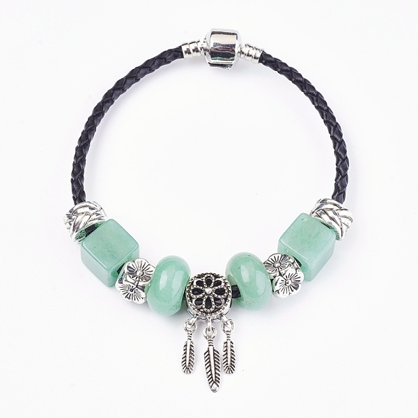PandaHall Natural Green Aventurine Beads Cord Bracelets, with Brass Findings, Flower with Leaf, 7-7/8 inch(20cm), 3mm Green Aventurine
PandaHall Natural Green Aventurine Beads Cord Bracelets, with Brass Findings, Flower with Leaf, 7-7/8 inch(20cm), 3mm Green Aventurine