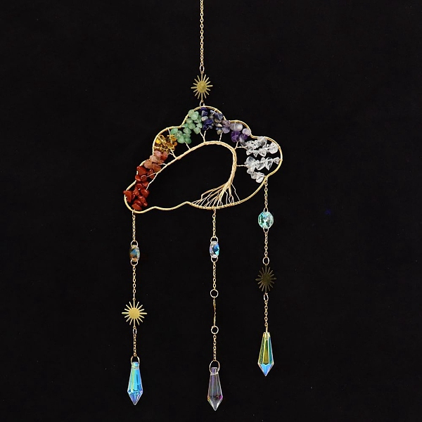PandaHall Natural Mixed Stone Copper Wire Wrapped Cloud with Tree of Life Hanging Ornaments, Teardrop Glass Tassel Suncatchers for Home...
PandaHall Natural Mixed Stone Copper Wire Wrapped Cloud with Tree of Life Hanging Ornaments, Teardrop Glass Tassel Suncatchers for Home...