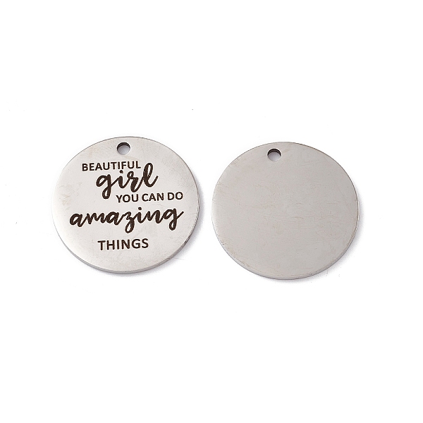 PandaHall 201 Stainless Steel Pendants, Flat Round with Word Beautiful Girl You Can Do Awaying Things, Laser Cut, Stainless Steel Color...
PandaHall 201 Stainless Steel Pendants, Flat Round with Word Beautiful Girl You Can Do Awaying Things, Laser Cut, Stainless Steel Color...