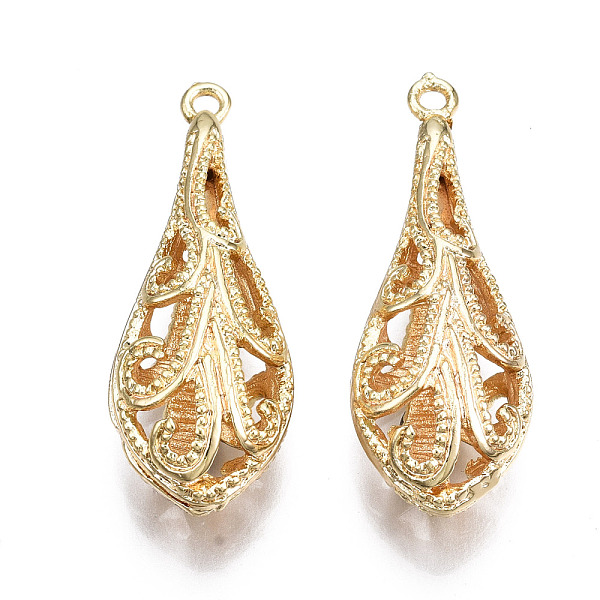 PandaHall Brass Pendants, Hollow, Nickel Free, Teardrop, Real 18K Gold Plated, 34x13x9mm, Hole: 1.6mm Brass Teardrop
PandaHall Brass Pendants, Hollow, Nickel Free, Teardrop, Real 18K Gold Plated, 34x13x9mm, Hole: 1.6mm Brass Teardrop