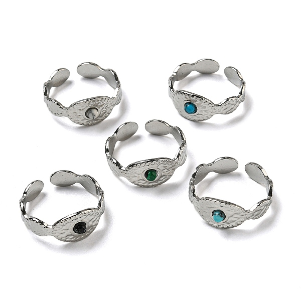 PandaHall Oval 304 Stainless Steel Open Cuff Rings, Synthetic Malachite & Turquoise Finger Rings for Women Men, Stainless Steel Color...
PandaHall Oval 304 Stainless Steel Open Cuff Rings, Synthetic Malachite & Turquoise Finger Rings for Women Men, Stainless Steel Color...