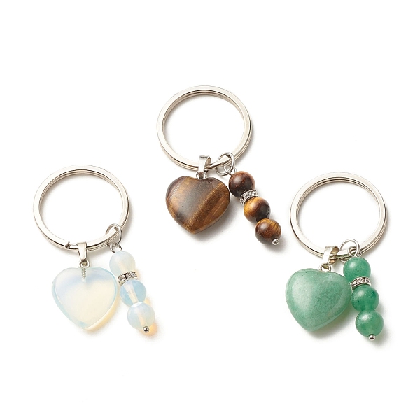 PandaHall Natural & Synthetic Gemstone Keychain, with Iron Split Key Rings, Heart, 6.4~6.5cm Mixed Stone Heart
PandaHall Natural & Synthetic Gemstone Keychain, with Iron Split Key Rings, Heart, 6.4~6.5cm Mixed Stone Heart