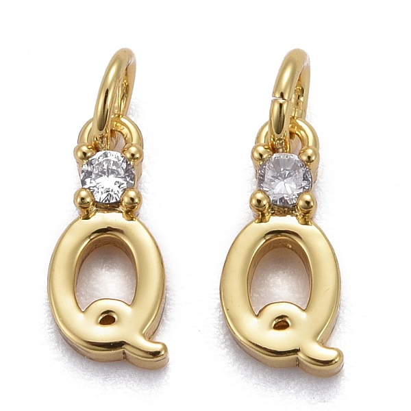 PandaHall Brass Micro Pave Clear Cubic Zirconia Pendants, with Jump Rings, Real 18K Gold Plated, Long-Lasting Plated, Letter, Letter.Q...
PandaHall Brass Micro Pave Clear Cubic Zirconia Pendants, with Jump Rings, Real 18K Gold Plated, Long-Lasting Plated, Letter, Letter.Q...