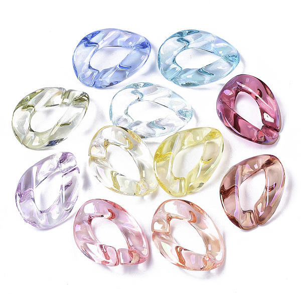 PandaHall Transparent Acrylic Linking Rings, AB Color Plated, Quick Link Connectors, For Jewelry Curb Chains Making, Twist, Mixed Color..., Multicolor
PandaHall Transparent Acrylic Linking Rings, AB Color Plated, Quick Link Connectors, For Jewelry Curb Chains Making, Twist, Mixed Color..., Multicolor