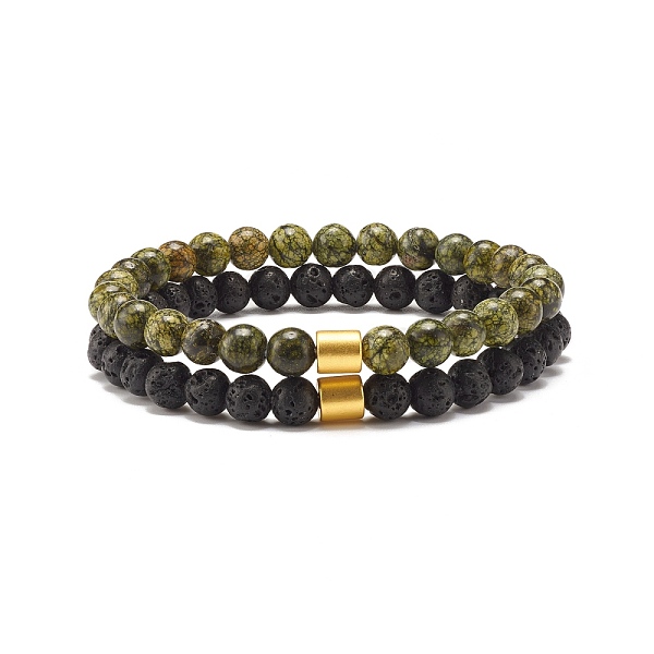 PandaHall 2Pcs 2 Style Natural Serpentine/Green Lace & Lava Rock Round Beaded Stretch Bracelets Set with Column Synthetic Hematite, Oil...
PandaHall 2Pcs 2 Style Natural Serpentine/Green Lace & Lava Rock Round Beaded Stretch Bracelets Set with Column Synthetic Hematite, Oil...