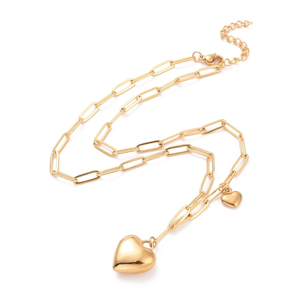 PandaHall 304 Stainless Steel Heart Pendant Necklace for Women, Golden, 17.72 inch(45cm) 304 Stainless Steel
PandaHall 304 Stainless Steel Heart Pendant Necklace for Women, Golden, 17.72 inch(45cm) 304 Stainless Steel