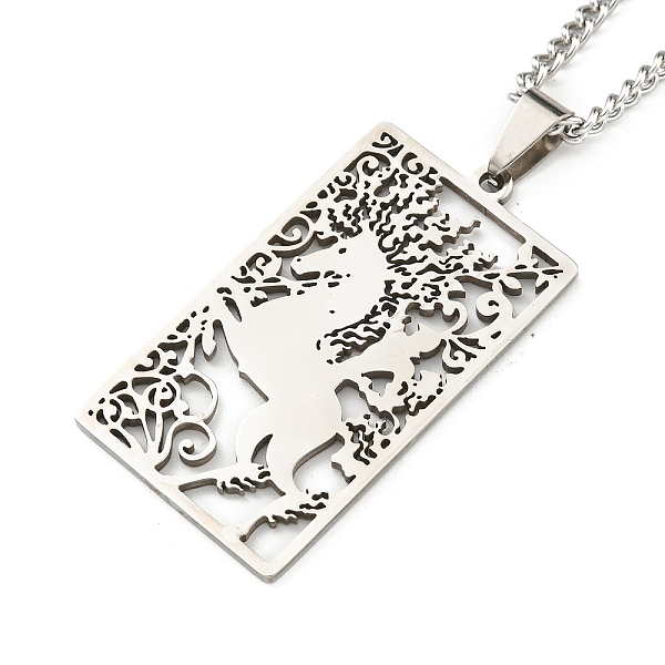 PandaHall 304 Stainless Steel Pendant Necklaces, with Curb Chain, Rectangle with Tarot, Stainless Steel Color, 23.35~23.50 inch(59.3~59.7cm)...
PandaHall 304 Stainless Steel Pendant Necklaces, with Curb Chain, Rectangle with Tarot, Stainless Steel Color, 23.35~23.50 inch(59.3~59.7cm)...