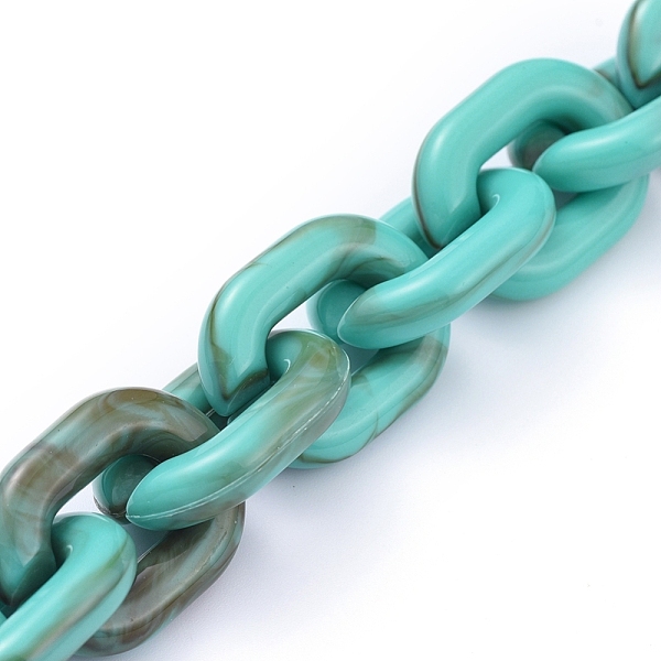 PandaHall Transparent Acrylic Handmade Cable Chain, Oval, Dark Turquoise, 23.5x18x5mm, about 39.37 inch(1m)/strand Acrylic Cyan
PandaHall Transparent Acrylic Handmade Cable Chain, Oval, Dark Turquoise, 23.5x18x5mm, about 39.37 inch(1m)/strand Acrylic Cyan