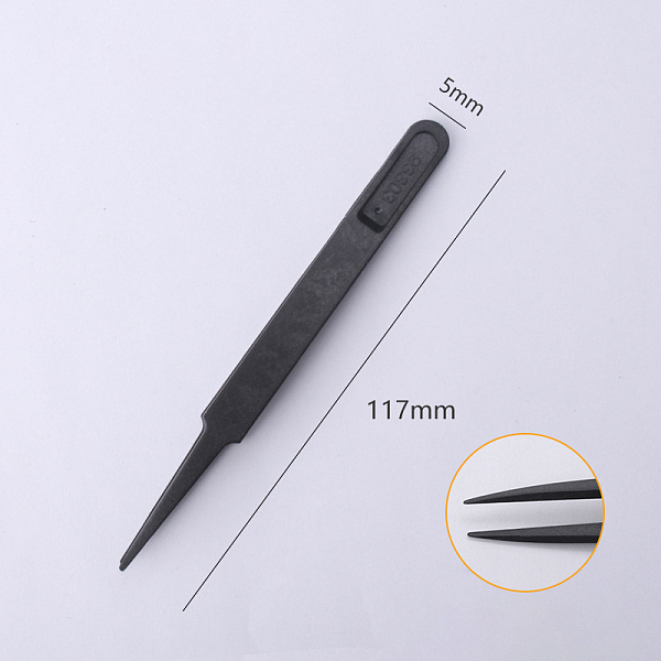 PandaHall Plastic Tweezers, Anti-static Tweezers, Black, 11.6~11.7x0.5cm Plastic Black
PandaHall Plastic Tweezers, Anti-static Tweezers, Black, 11.6~11.7x0.5cm Plastic Black