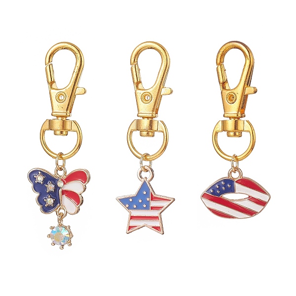 PandaHall Independence Day Alloy Enamel Pendant Decorations, Butterfly Star Lip Pendant Ornament with Crystal Rhinestone, Golden, 46~53mm...
PandaHall Independence Day Alloy Enamel Pendant Decorations, Butterfly Star Lip Pendant Ornament with Crystal Rhinestone, Golden, 46~53mm...