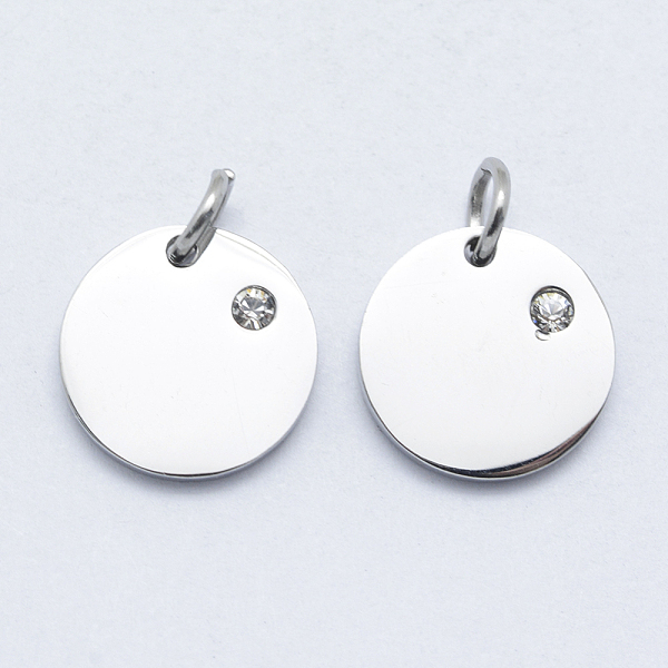 PandaHall 316 Surgical Stainless Steel Pendants, with Cubic Zirconia, Flat Round, Clear, Stainless Steel Color, 12x2mm, Hole: 3mm Stainless...
PandaHall 316 Surgical Stainless Steel Pendants, with Cubic Zirconia, Flat Round, Clear, Stainless Steel Color, 12x2mm, Hole: 3mm Stainless...
