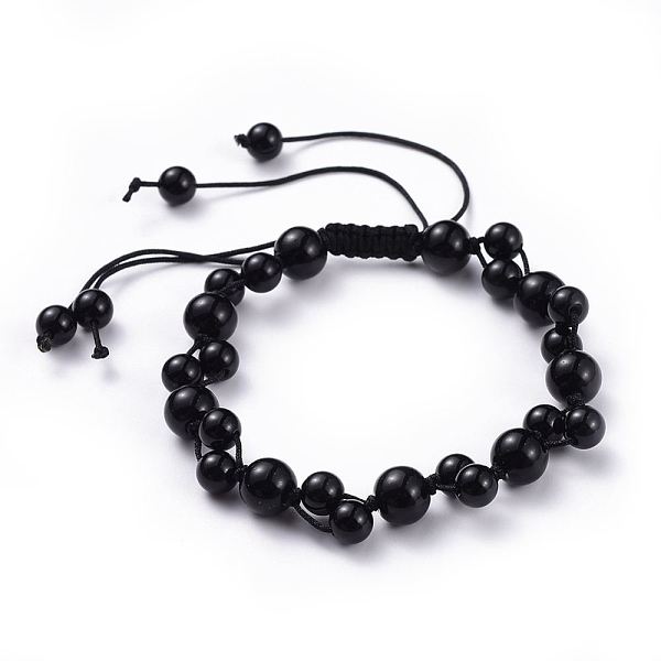 PandaHall Adjustable Nylon Cord Braided Bead Bracelets, with Natural Black Agate(Dyed) Beads, 2-1/8 inch~3-1/2 inch(5.4~8.8cm) Black Agate
PandaHall Adjustable Nylon Cord Braided Bead Bracelets, with Natural Black Agate(Dyed) Beads, 2-1/8 inch~3-1/2 inch(5.4~8.8cm) Black Agate