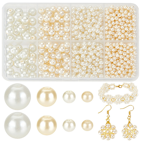 PandaHall PH 1060pcs 4 Sizes Glass Pearl Beads, 3/4/6/8mm Round Loose Pearl Beads Craft Glass Pearl Beads Round Spacer Beads for Bracelets..., Multicolor
PandaHall PH 1060pcs 4 Sizes Glass Pearl Beads, 3/4/6/8mm Round Loose Pearl Beads Craft Glass Pearl Beads Round Spacer Beads for Bracelets..., Multicolor