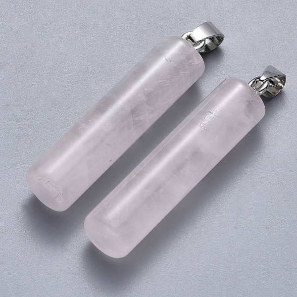 PandaHall Natural Rose Quartz Gemstone Pendants, with Platinum Tone Iron Pinch Bail, Column, 43~46x10mm, Hole: 4x7mm Rose Quartz Column
PandaHall Natural Rose Quartz Gemstone Pendants, with Platinum Tone Iron Pinch Bail, Column, 43~46x10mm, Hole: 4x7mm Rose Quartz Column