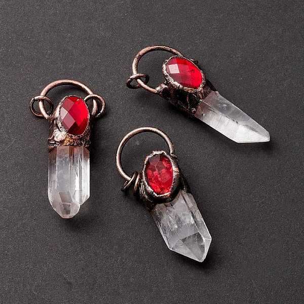PandaHall Natural Quartz Crystal Big Pendants, Rock Crystal, with Red Glass and Red Copper Tone Tin Findings, Lead & Nickel & Cadmium Free...
PandaHall Natural Quartz Crystal Big Pendants, Rock Crystal, with Red Glass and Red Copper Tone Tin Findings, Lead & Nickel & Cadmium Free...