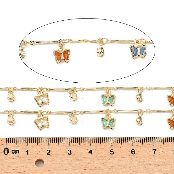 PandaHall Rack Plating Brass Bar Link Chains, with Butterfly Glass Charms, Long-Lasting Plated, Soldered, with Spool, Light Gold, link..., Multicolor
PandaHall Rack Plating Brass Bar Link Chains, with Butterfly Glass Charms, Long-Lasting Plated, Soldered, with Spool, Light Gold, link..., Multicolor