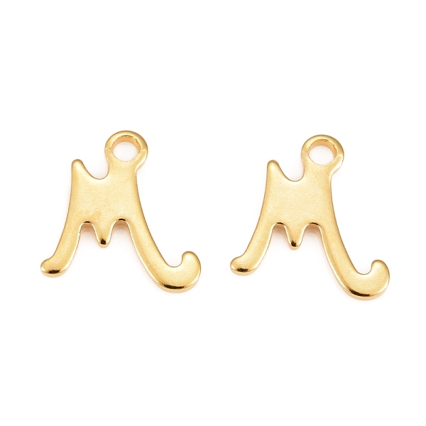 PandaHall 304 Stainless Steel Charms, Laser Cut, Letter, Stainless Steel Color, Golden, Letter.M, 10.5x10x0.7mm, Hole: 1.5mm 304 Stainless...
PandaHall 304 Stainless Steel Charms, Laser Cut, Letter, Stainless Steel Color, Golden, Letter.M, 10.5x10x0.7mm, Hole: 1.5mm 304 Stainless...
