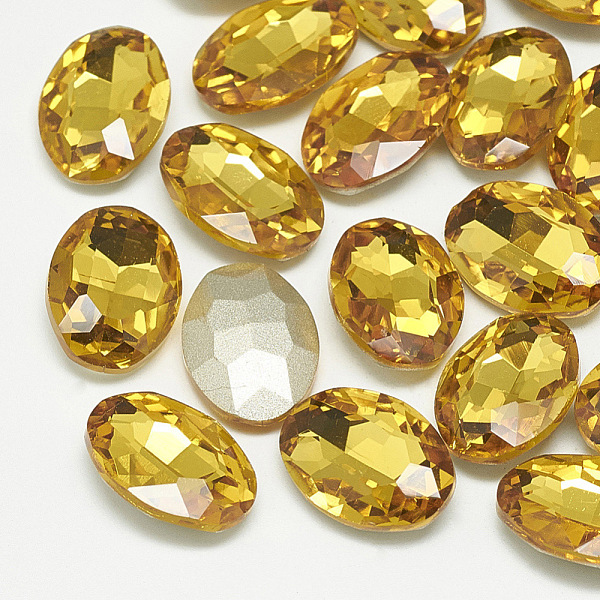 PandaHall Pointed Back Glass Rhinestone Cabochons, Back Plated, Faceted, Oval, Topaz, 18x13x5.5mm Glass Rhinestone Oval Yellow
PandaHall Pointed Back Glass Rhinestone Cabochons, Back Plated, Faceted, Oval, Topaz, 18x13x5.5mm Glass Rhinestone Oval Yellow